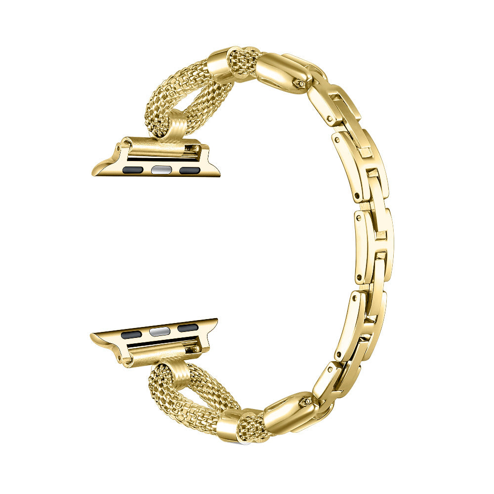 Gold Twist Apple Watch Band - close-up of interlocking twist-link texture