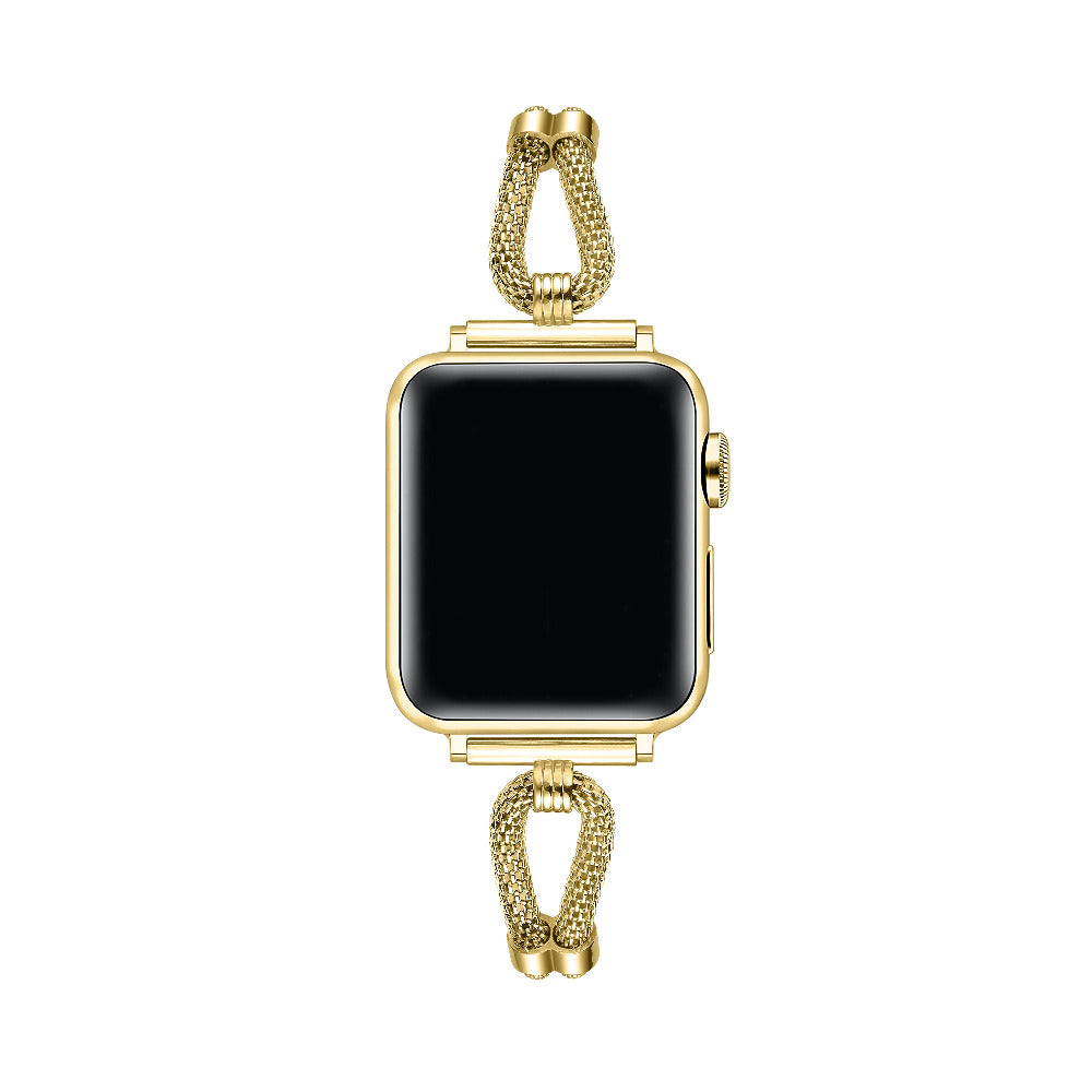 Gold Twist Apple Watch Band styled on wrist