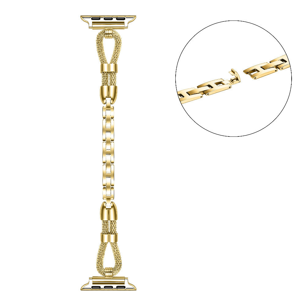 Gold Twist Apple Watch Band worn on Apple Watch