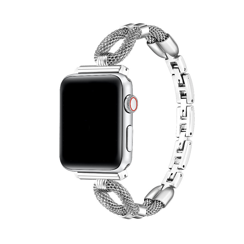 Twist Stainless Steel Apple Watch Band in Silver - woven rope-link design