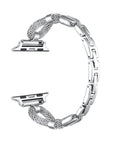 Silver Twist Apple Watch Band - close-up of interlocking twist-link texture