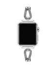 Silver Twist Apple Watch Band styled on wrist