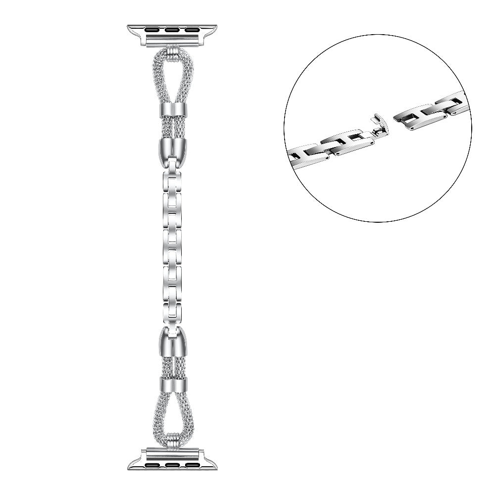 Silver Twist Apple Watch Band worn on Apple Watch