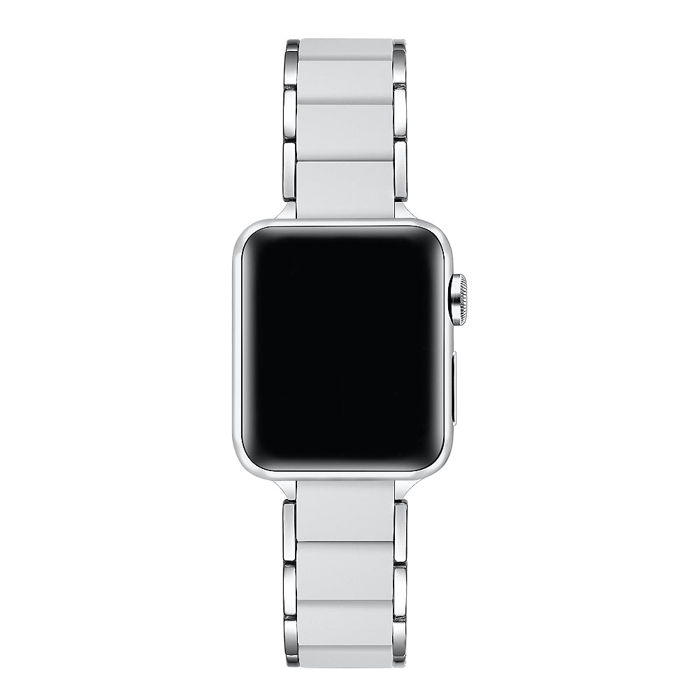 Wren silver stainless steel and grey silicone Apple Watch band