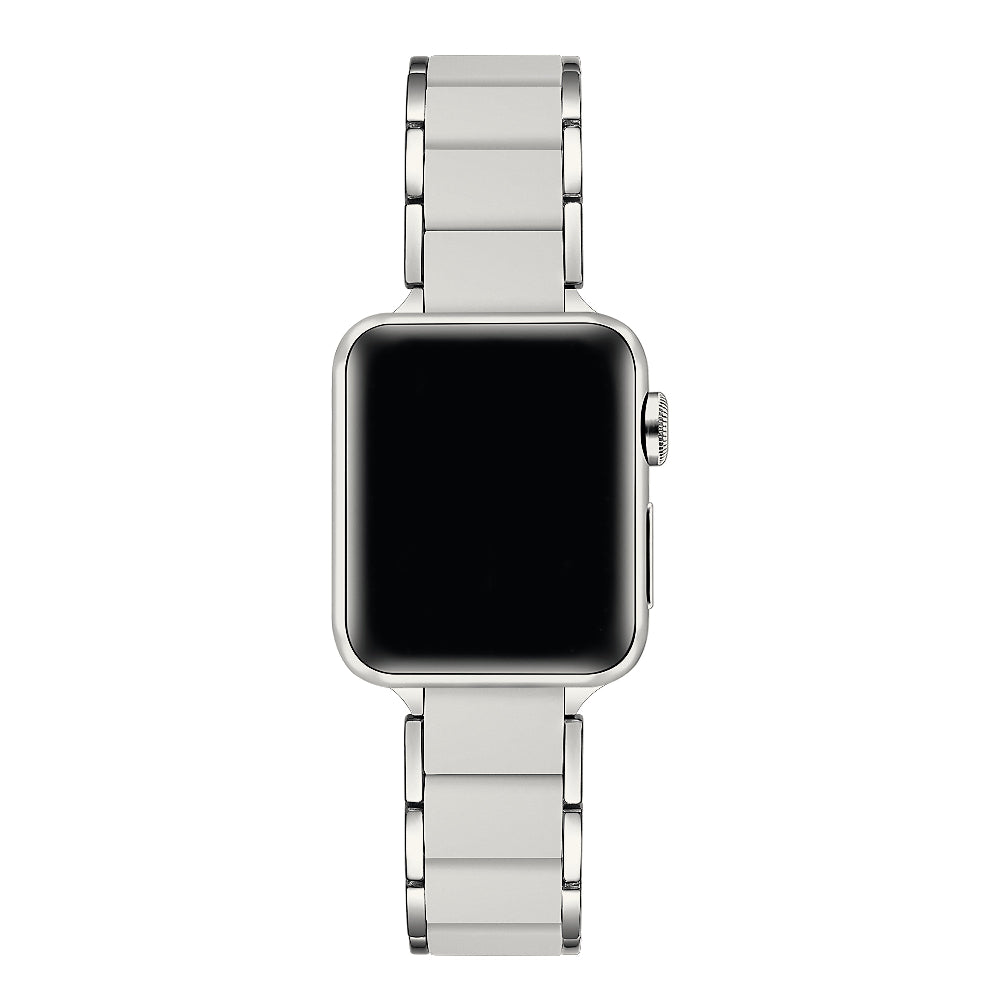 Wren silver stainless steel and grey silicone Apple Watch band