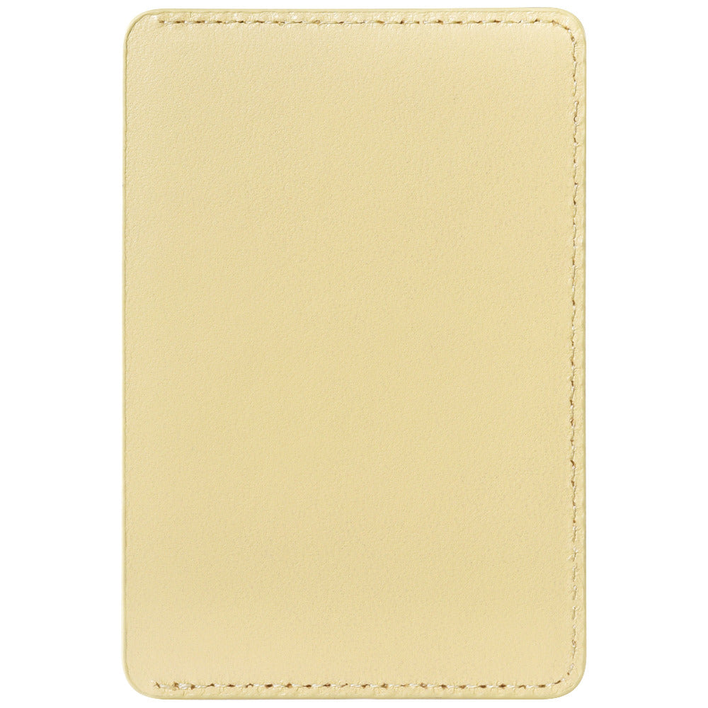 Ivory leather magnetic phone wallet, plain back magnetic side