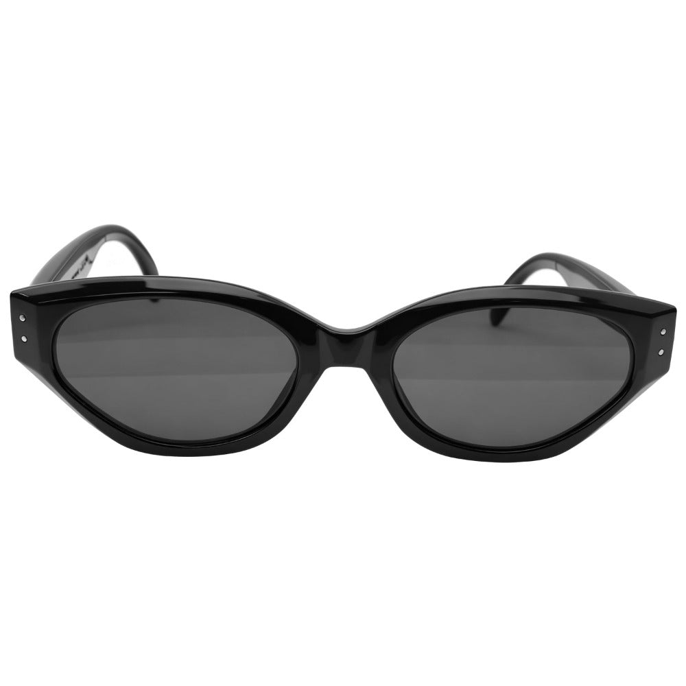 Straight-on front view of Josie Cateye Smart Sunglasses in black