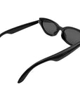 Josie Cateye Smart Sunglasses folded open, showing the temple arms with built-in speaker design