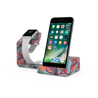 Dual 2 in 1 Charging Stand for Apple Watch and Smartphones - Printed Patterns