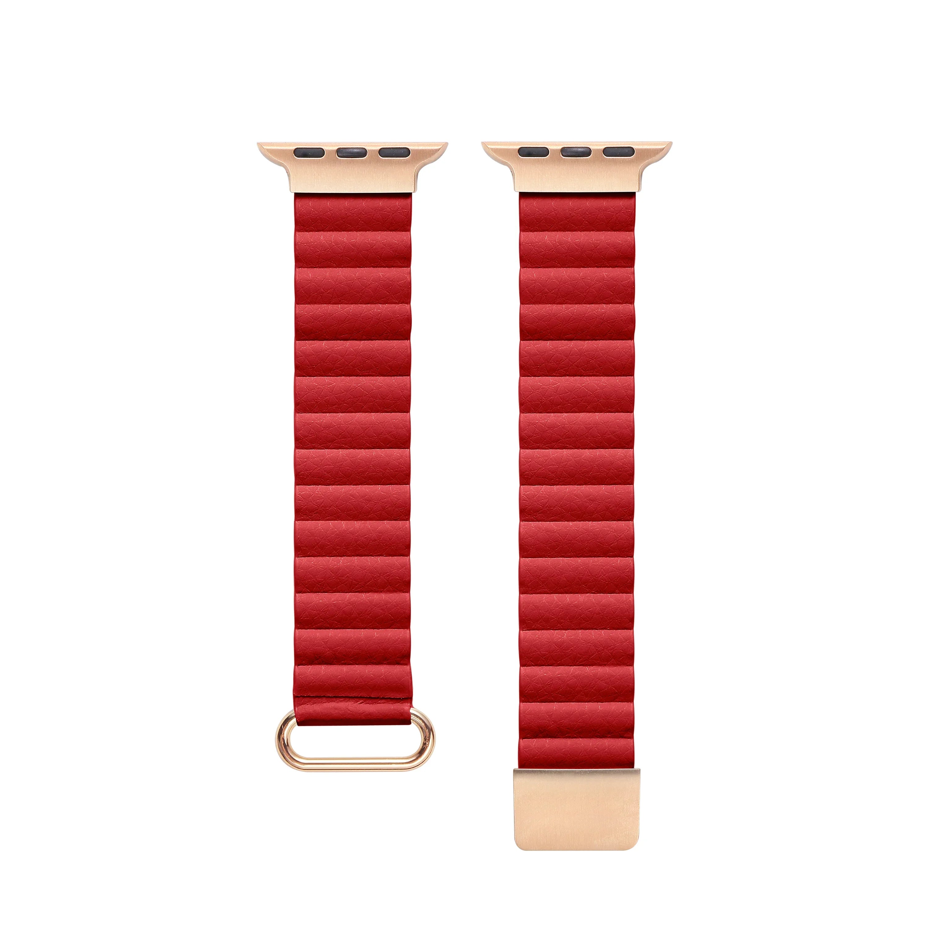 Dakota Leather Band for Apple Watch Red - FINAL SALE – Posh Tech