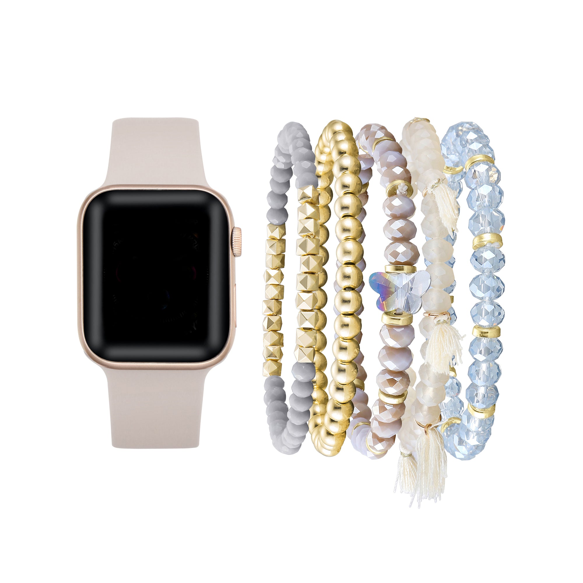 Silicone Band For Apple Watch  and Bracelet Bundle