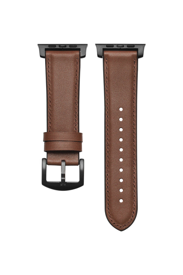 Onyx Genuine Leather Band with Silicone Backing for Apple Watch