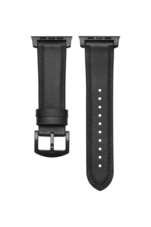 Onyx Genuine Leather Band with Silicone Backing for Apple Watch