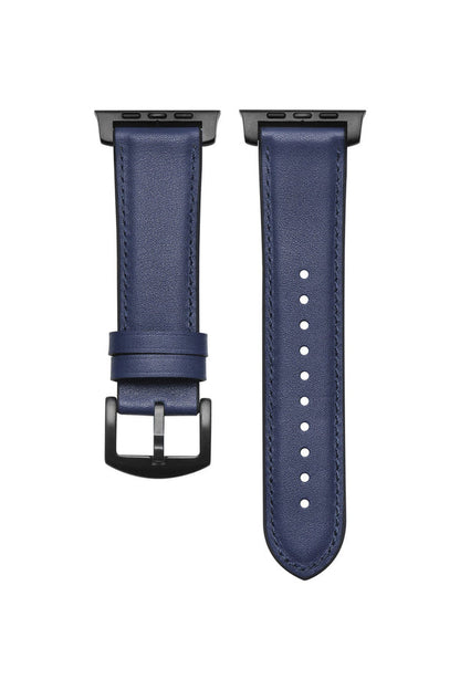 Onyx Genuine Leather Band with Silicone Backing for Apple Watch