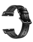 Onyx Genuine Leather Band with Silicone Backing for Apple Watch