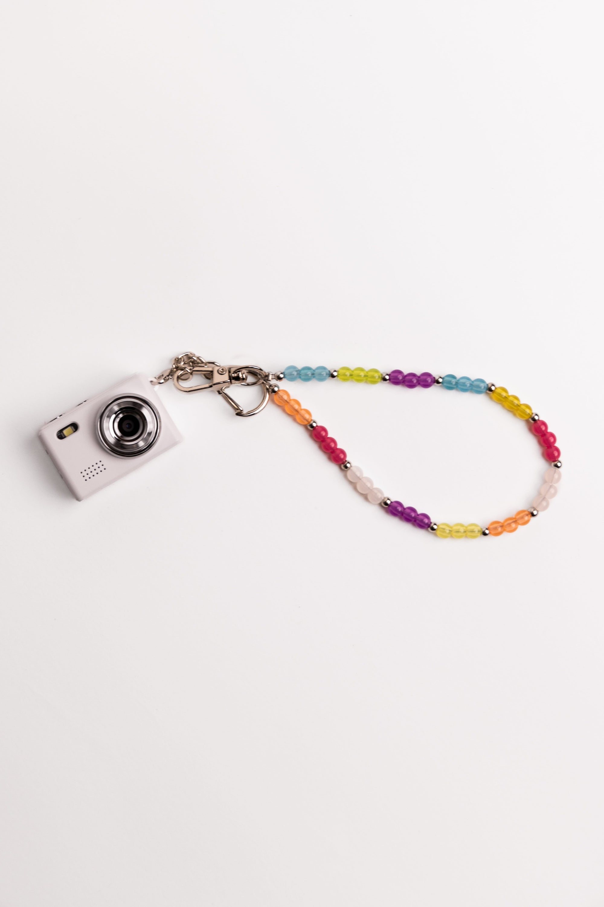 Posh Tech mini digital camera with rainbow beaded lanyard wristlet