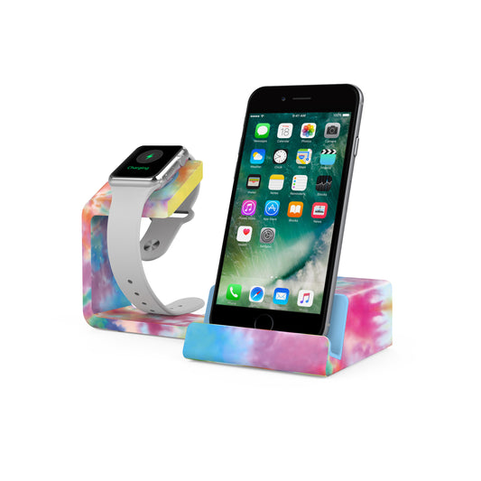 Dual 2 in 1 Charging Stand for Apple Watch and Smartphones - Printed Patterns