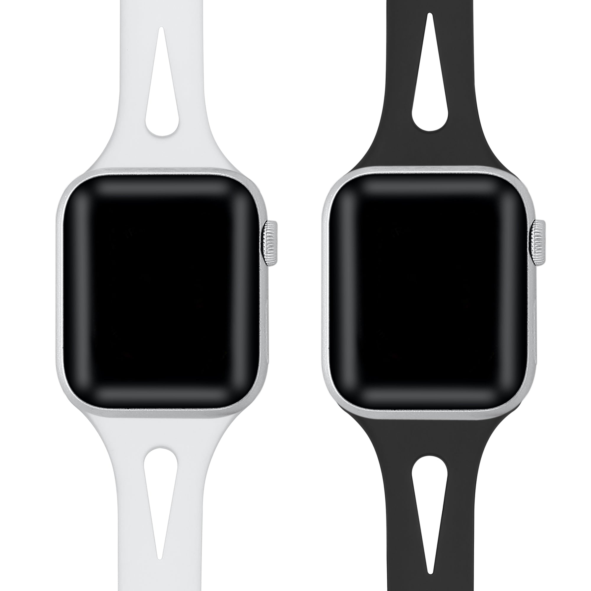 2-Pack Alex Silicone Replacement Bands for Apple Watch - Black/White