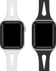 2-Pack Alex Silicone Replacement Bands for Apple Watch - Black/White