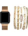 Rose Gold Skinny Metal Loop Band For Apple Watch  and Bracelet Bundle
