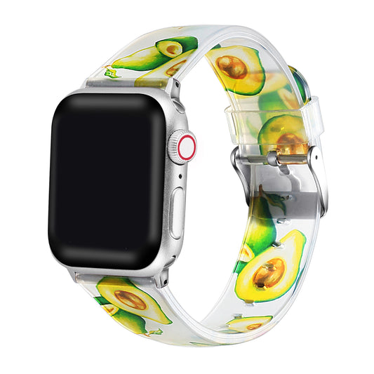 Printed Silicone Band for Apple Watch - Avocado- FINAL SALE
