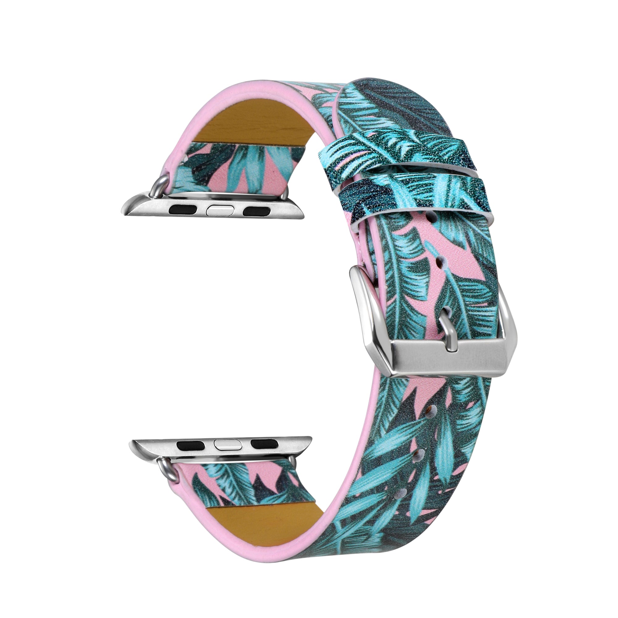 Palm Print Leather Band for Apple Watch - Pink - Final Sale