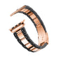 Rose Gold Stainless Steel & Black Enamel Link Band for Apple Watch - FINAL SALE