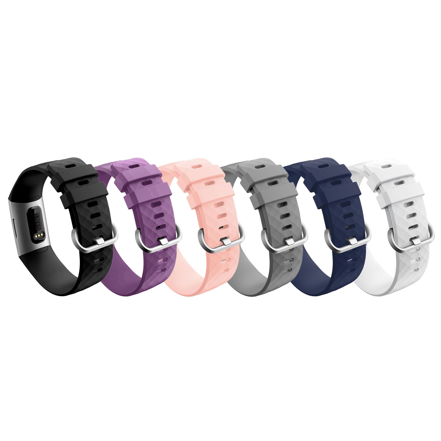 6-Pack Silicone Bands for Fitbit Charge 3