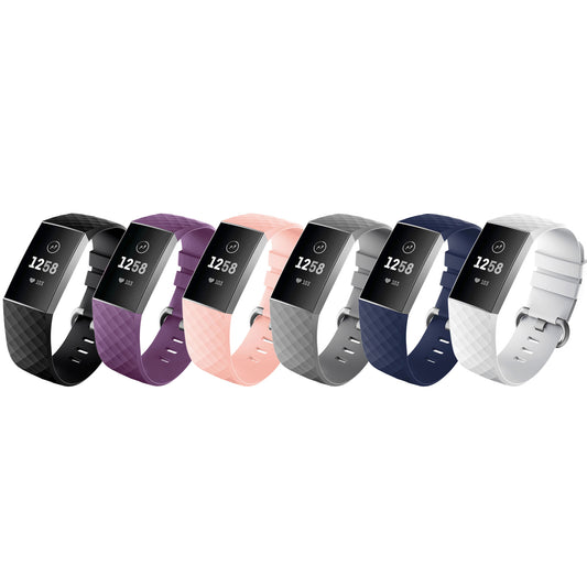 6-Pack Silicone Bands for Fitbit Charge 3